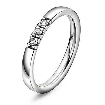 Pan Jewelry, Lady alliansering i 585 hvitt gull med diamant 0,09 ct TWSI