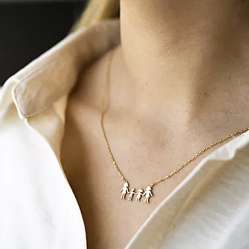 Bilde nummer 4 av Pan Jewelry, Familiesmykke med mødre, datter og sønn i forgylt sølv