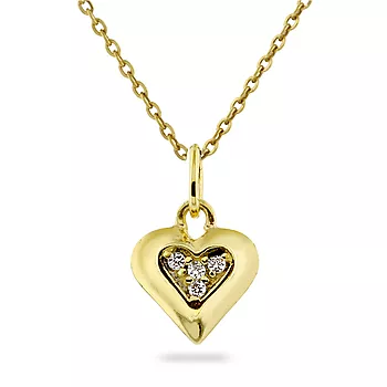 Pan Jewelry, Anheng i sølv med zirkonia og hjerte