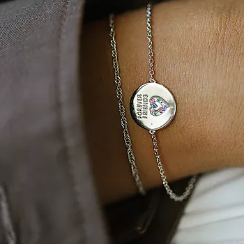 Bilde nummer 2 av Pan Jewelry, Armbånd i 925 sølv med zirkonia og teksten "FOREVER FRIENDS"