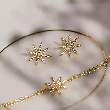 Bilde nummer 4 av Janne Formoe by Pan Jewelry, Øredobber i forgylt sølv med zirkonia