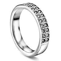Giftering i 585 hvitt gull med diamanter 0,56 CT | 4 mm bredde