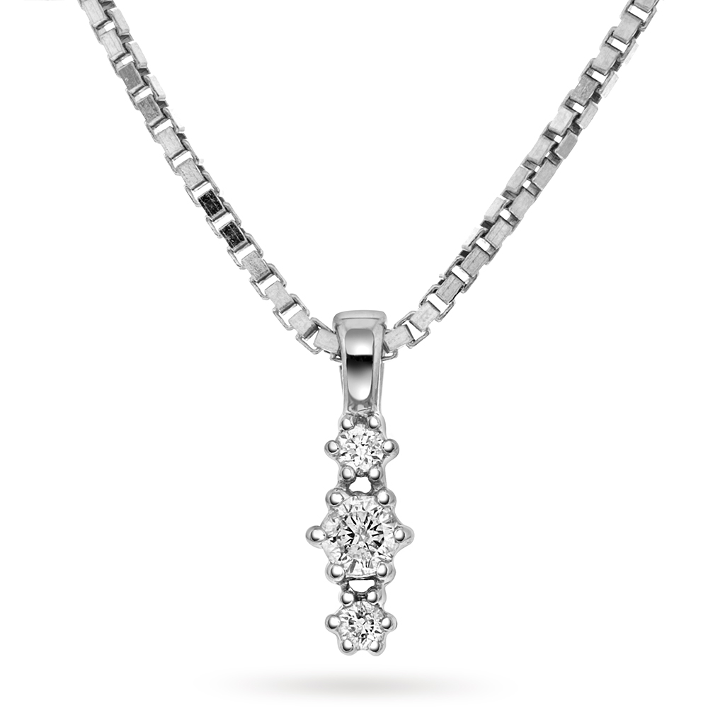 Nora smykke i 375 hvitt gull med diamanter 0,08 ct