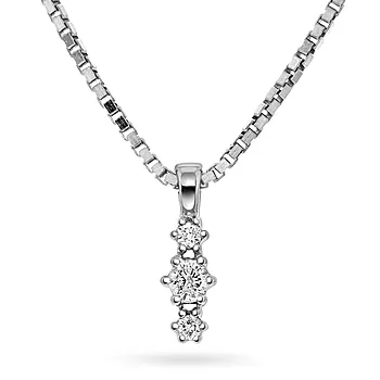 Nora smykke i 375 hvitt gull med diamanter 0,08 ct