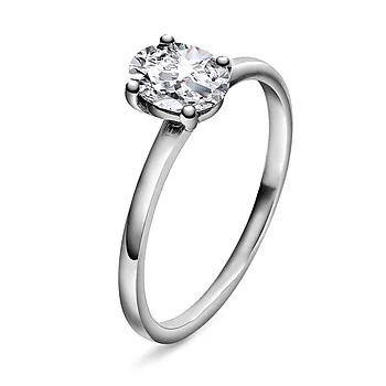 Juliett ring i 375 hvitt gull med moissanite 0,75