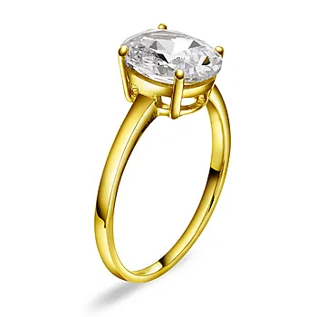 Lyra ring i 925 forgylt sølv med zirkonia