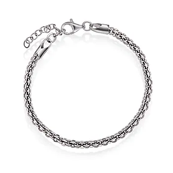 Armbånd i 925 rhodinert sølv, 19 cm