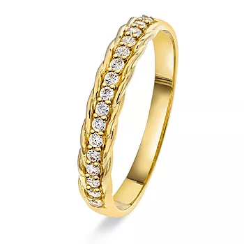 Pan Jewelry, Ring i 585 gult gull med zirkonia