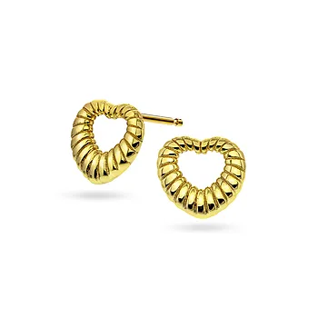 Pan Jewelry, Øredobber i forgylt 925 sølv med hjerte