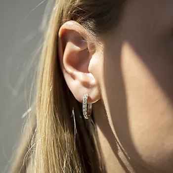 Bilde nummer 4 av Pan Jewelry, Øreringer i 925 forgylt sølv med zirkonia