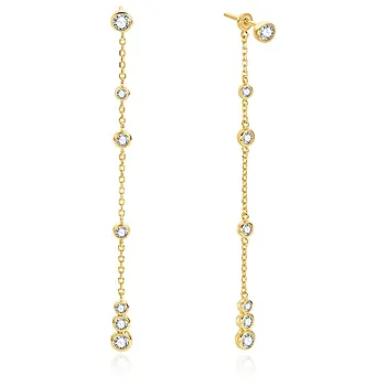 Øredobber i 925 forgylt sølv med zirkonia