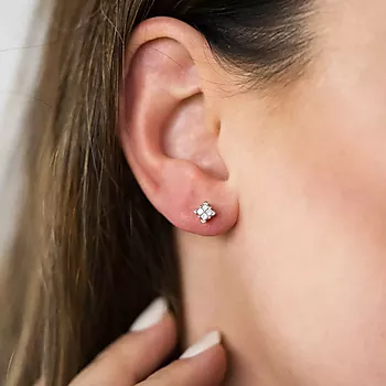 Bilde nummer 4 av Pan Jewelry, Øredobber i 585 hvitt gull med diamanter 0,25 ct