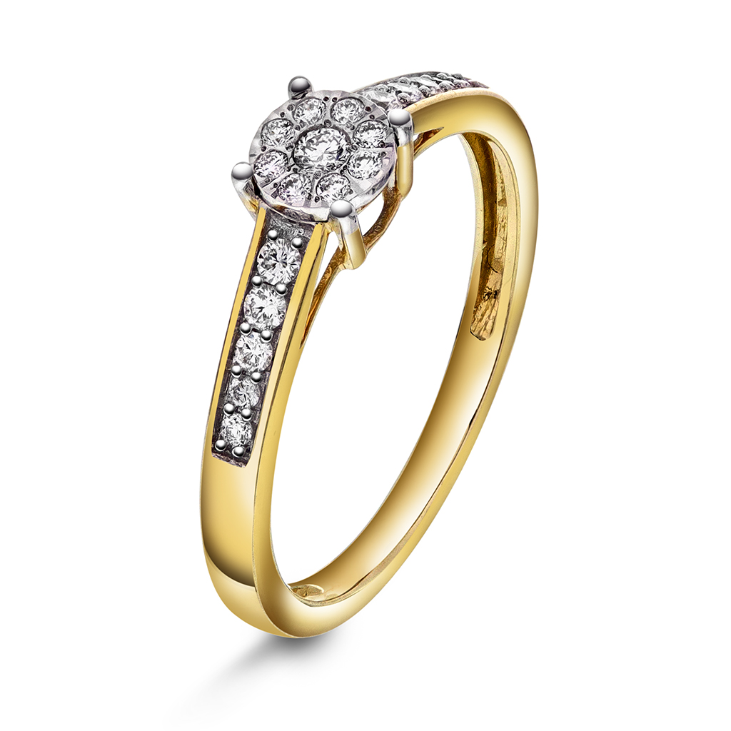 Pan Jewelry, Diamantring i 585 gult gull 0,20 ct