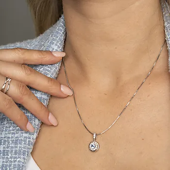 Bilde nummer 2 av Pan Jewelry, Smykke i 925 sølv med blå og hvit zirkonia