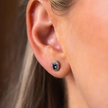 Bilde nummer 4 av Pan Jewelry, Athens Charm øredobber i 925 sølv med blå zirkonia
