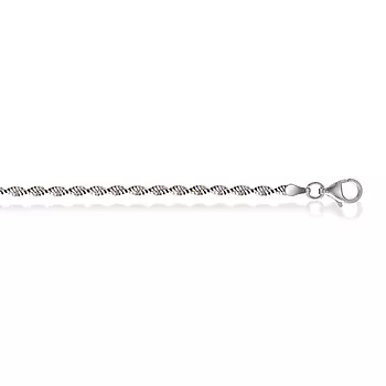 Pan Jewelry, Tvunnet kjede i 925 sølv 2,7 mm, 50 cm