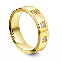 Giftering i 585 gult gull med diamanter 0,18 CT | 5 mm bredde