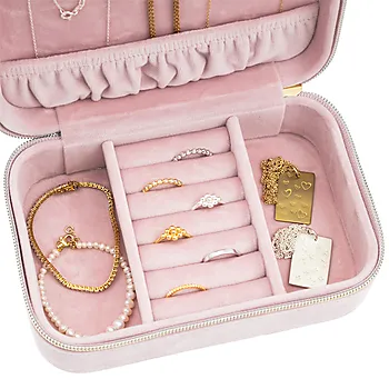 Bilde nummer 2 av Maui reisesmykkeskrin i rosa velour