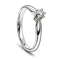 Pan Jewelry, Ingrid enstensring i 585 hvitt gull 0,20 ct