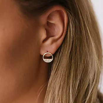 Bilde nummer 2 av Pan Jewelry, Smykkesett i 925 forgylt sølv med zirkonia og sirkel