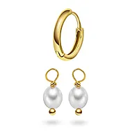 Bilde nummer 2 av Isle øreringer i 925 forgylt sølv med ferskvannsperler