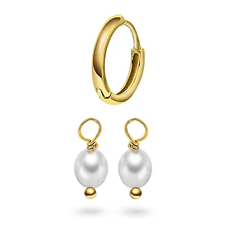 Bilde nummer 2 av Isle øreringer i 925 forgylt sølv med ferskvannsperler