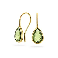 Øredobber i 585 gult gull med peridot