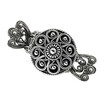 Hårklype Hedda i 830 oksidert sølv, stor størrelse