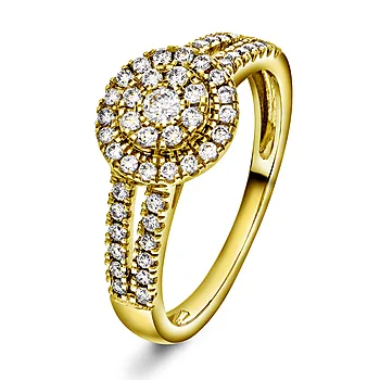Kelly diamantring i 585 gult gull 0,50 ct
