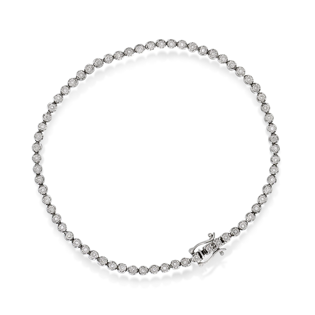 Cathinka tennisarmbånd i 585 hvitt gull med diamanter 0,22 ct