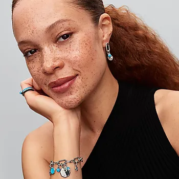 Bilde nummer 2 av Pandora Moments, Charm i  925 sølv med hjerte i imitert turkis