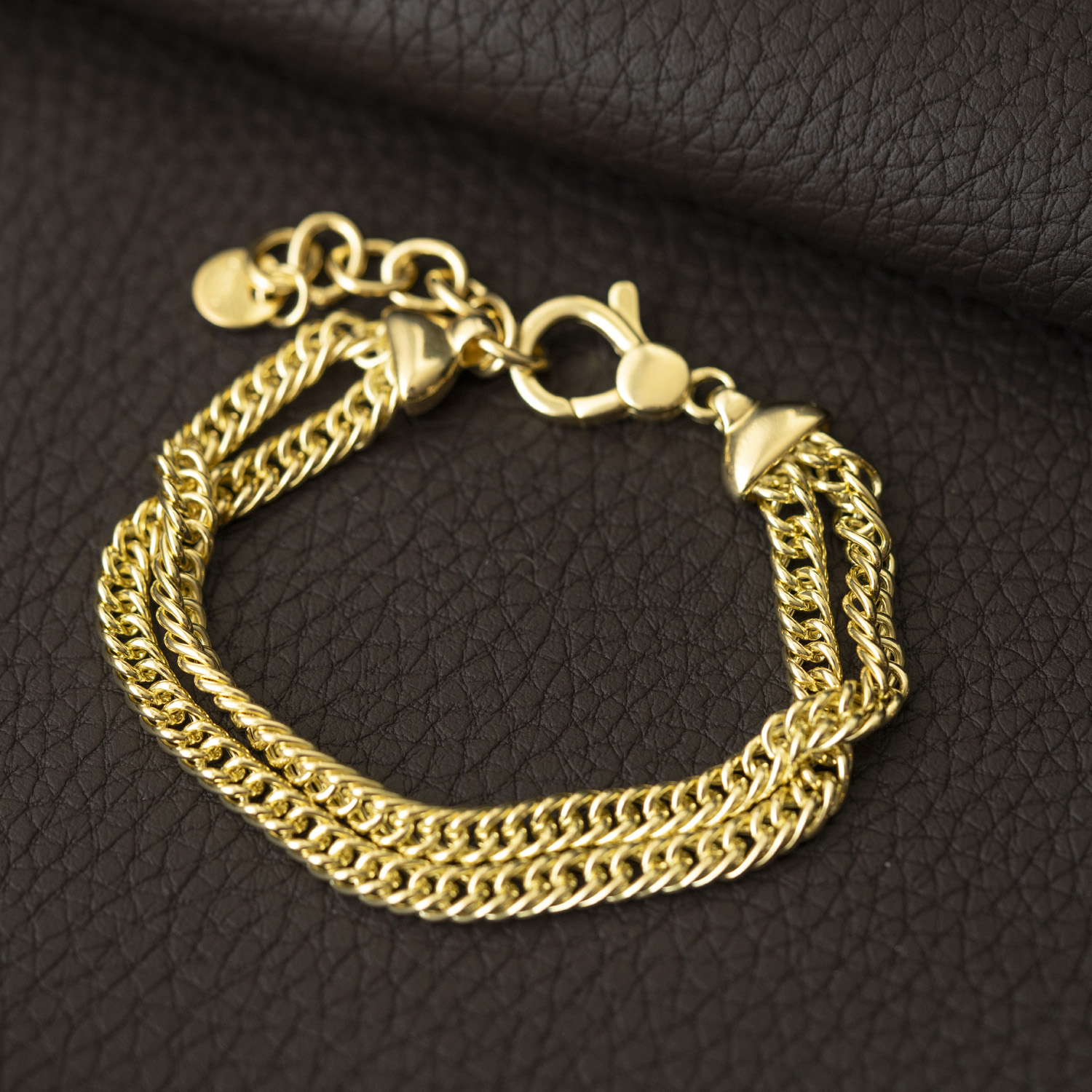 Bilde nummer 2 av Pan Jewelry, Armbånd i forgylt 925 sølv 2 radet, 21 cm