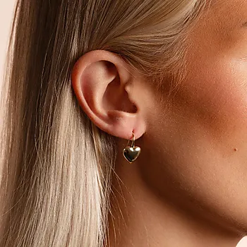 Bilde nummer 2 av Cute øredobber i forgylt messing med hjerte