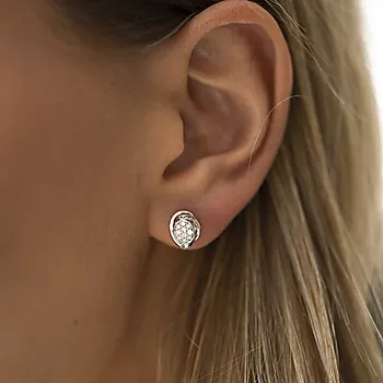 Bilde nummer 2 av Pan Jewelry, Øredobber i 585 hvitt gull med diamanter 0,15 ct