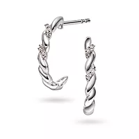 Pan Jewelry, Øredobber i 585 hvitt gull med diamanter 0,02 ct