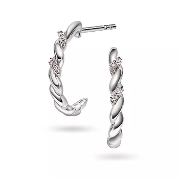 Pan Jewelry, Øredobber i 585 hvitt gull med diamanter 0,02 ct