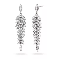 Pan Jewelry, Lange øredobber i 925 sølv med zirkonia