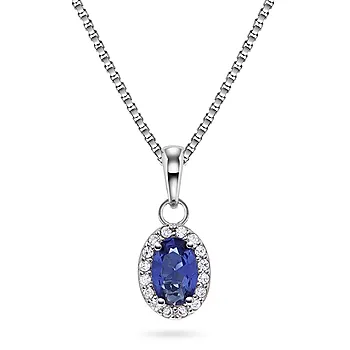 Pan Jewelry, Athens Charm smykke i 925 sølv med blå zirkonia