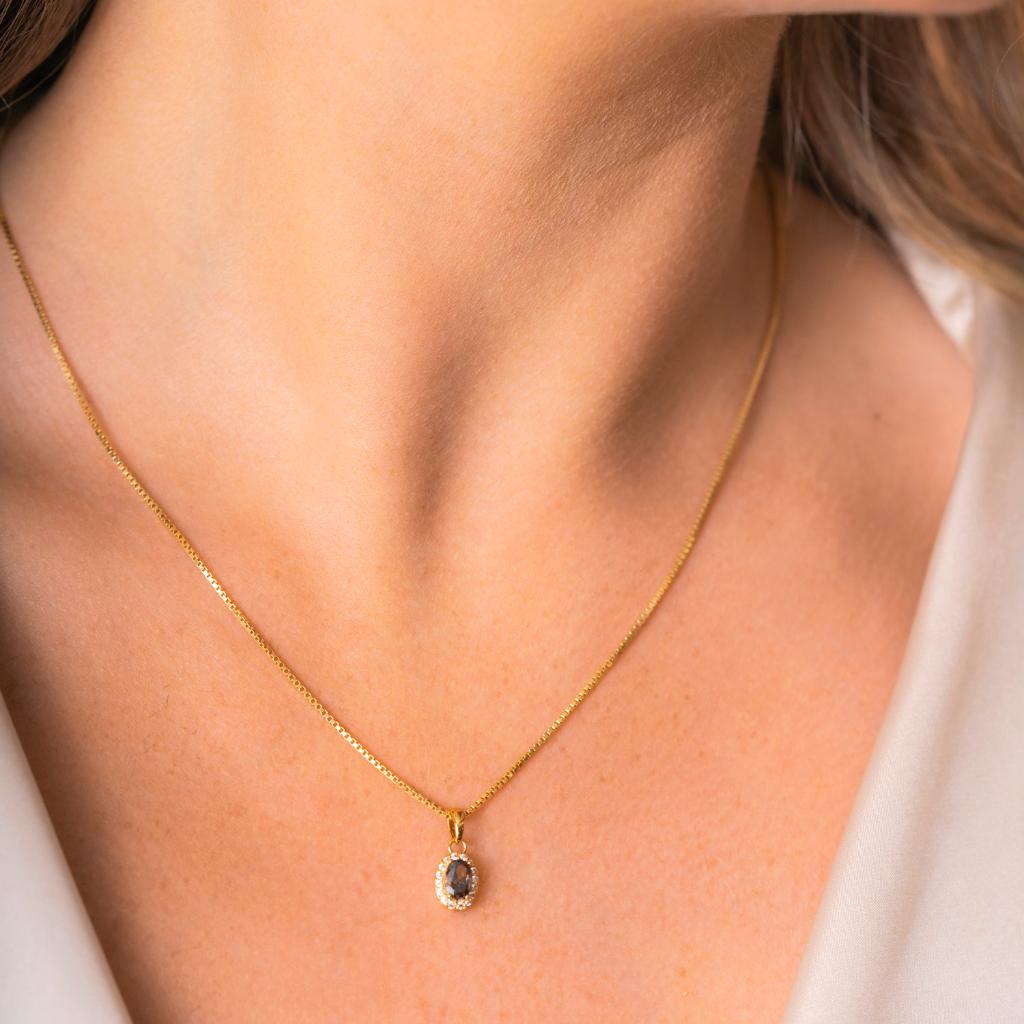 Bilde nummer 2 av Pan Jewelry, Athens Charm smykke i forgylt 925 sølv med brun zirkonia