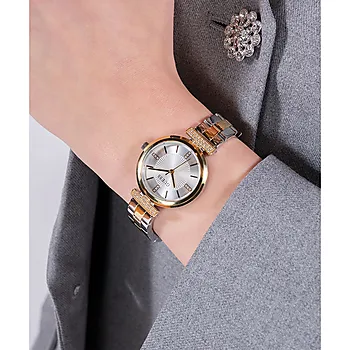 Bilde nummer 3 av Guess, Dress dameklokke med flerfarget stållenke
