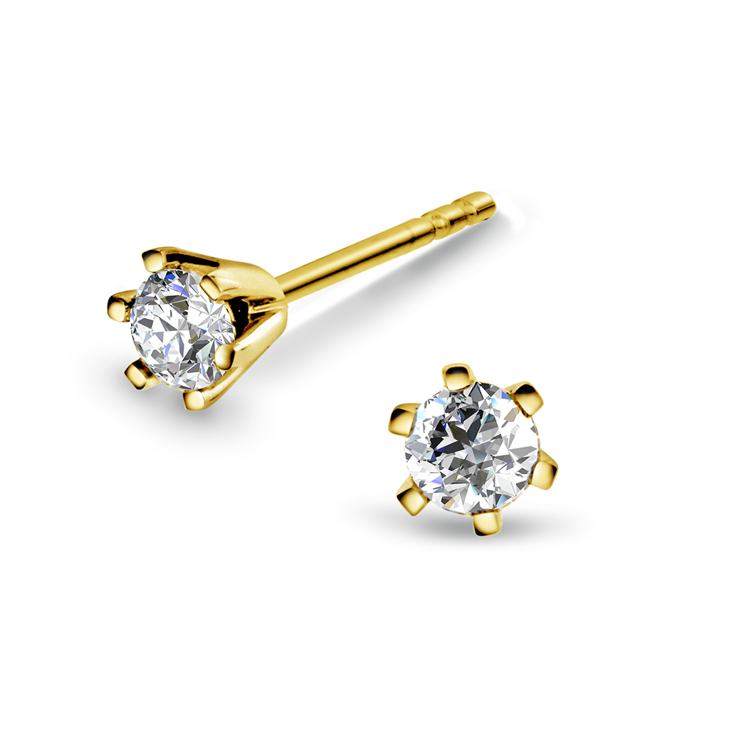 Olivia øredobber i 585 gult gull med diamant 0,40 ct