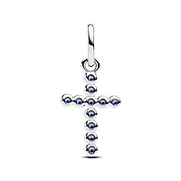 Bilde nummer 4 av Charms i 925 sølv med kors og blå krystaller