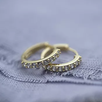 Bilde nummer 3 av Pan Jewelry, Øreringer i 925 forgylt sølv med zirkonia