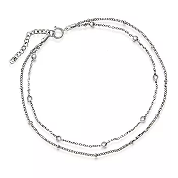 Pan Jewelry, Ankelkjede i 925 sølv 1 mm, 25 cm.
