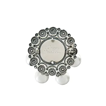 Bilde nummer 2 av Barnesølje Hallingdal i 830 hvitt og forgylt sølv med sten