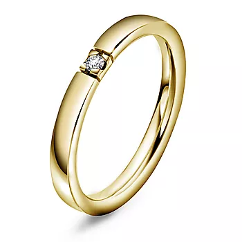 Pan Jewelry, Lady alliansering i 585 gult gull med diamant 0,03 ct TWSI