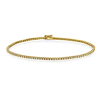 Tennisarmbånd i 375 gult gull med diamanter 0,48 ct, 18 cm