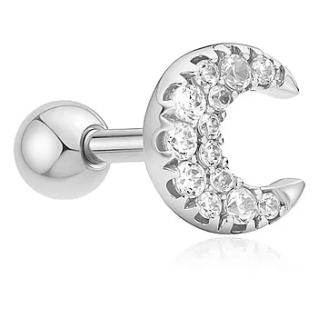 Ørepiercing i 925 sølv med måne
