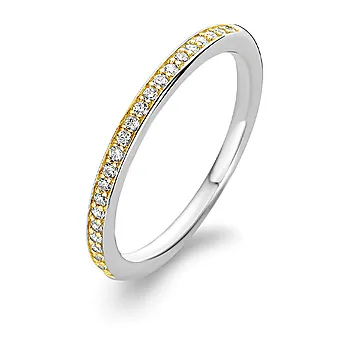 Ti Sento, Ring i forgylt 925 sølv med zirkonia