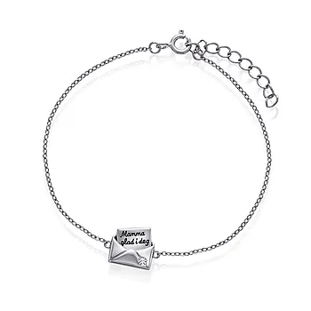 Armbånd i 925 sølv med "Mamma glad i deg"